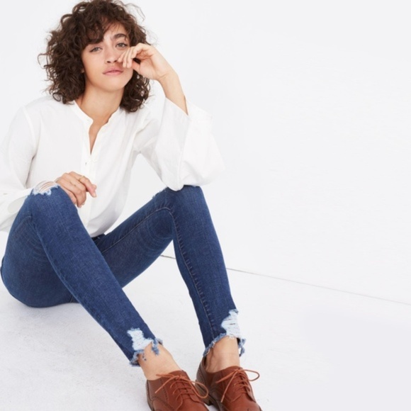 Madewell 9” High-Rise Skinny Jeans: Destructed - Picture 2 of 7